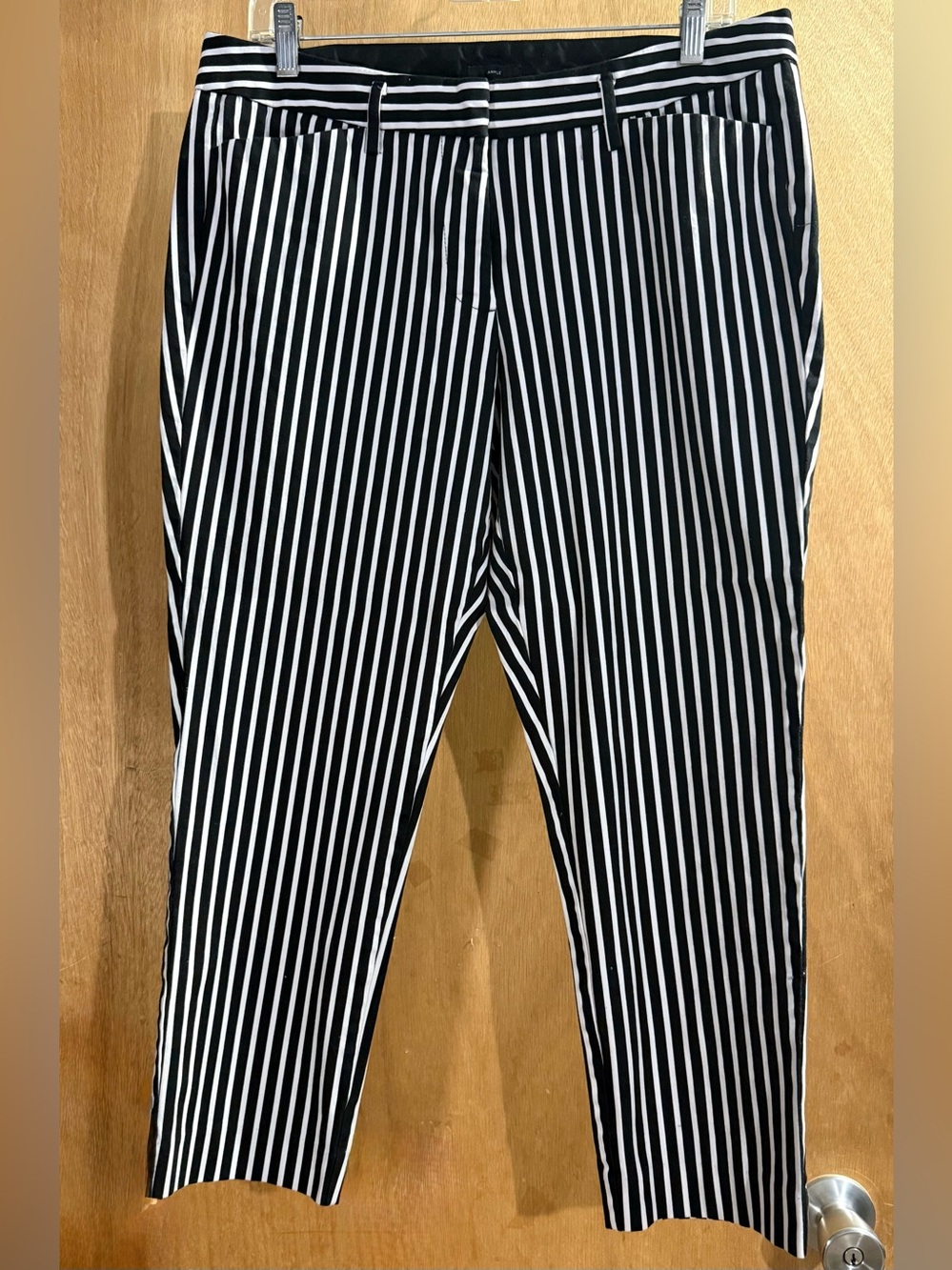 Worthington Black and White Striped Cropped Pants